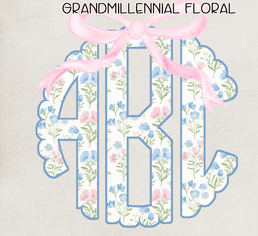 Grandmillenial Floral monogram