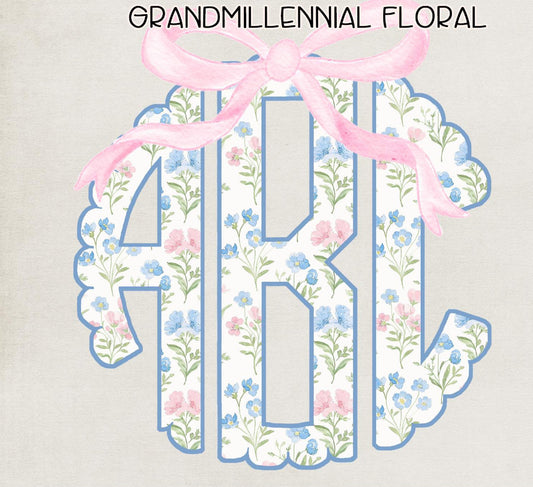 Grandmillenial Floral monogram