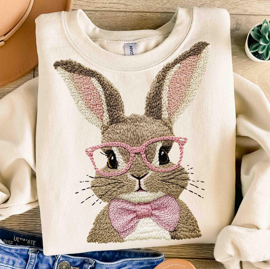 Faux Embroidered Bunny