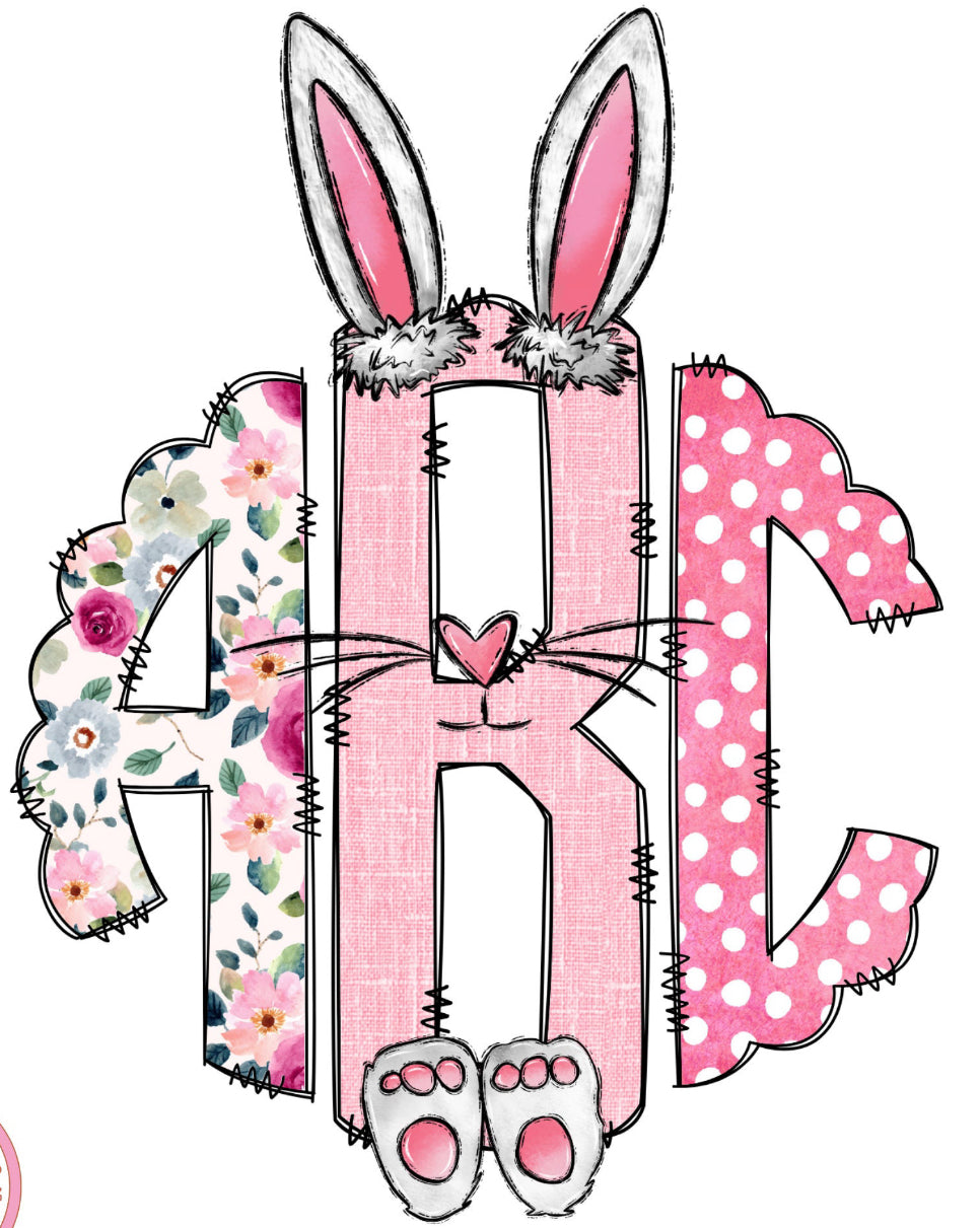 Bunny ears monogram