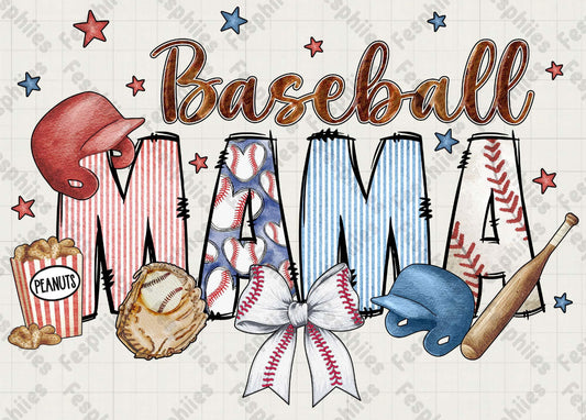 Bats and bows baseball mama