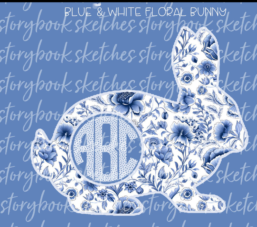 Monogram blue bunny