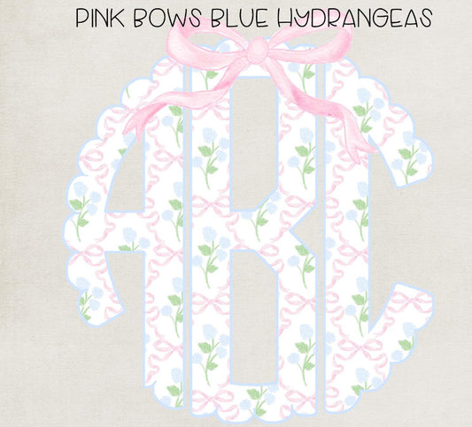 Pink bows monogram